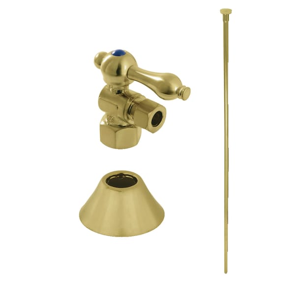 Kingston Brass CC43107TKF20 Plumbing Toilet Trim Kit, 1/2-Inch IPS x 3/8-Inch Comp, Brushed Brass CC43107TKF20 - main